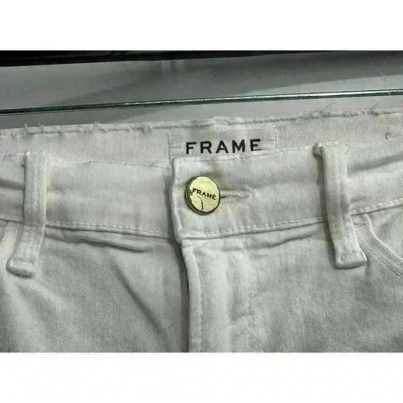 Frame Denim Women's Le Skinny De Jeanne White Distressed Jeans Size 30 - Picture 7 of 9